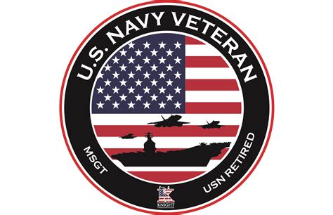Navy Veteran Circle Sticker Without Name Drive Knight