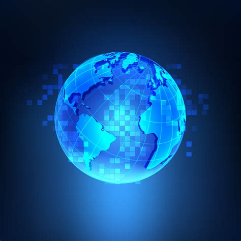 World Globe On A Blue Background Vector Illustration Images