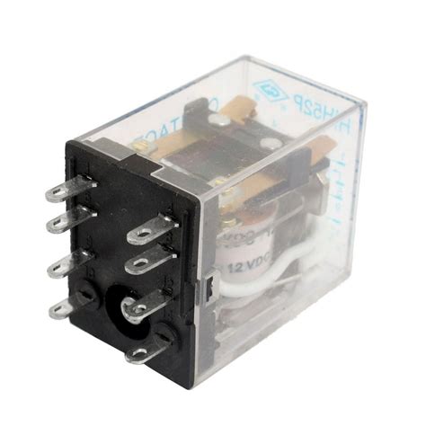Hh52p Dc 12v Coil Dpdt Plug In Indicator Electromagnetic Power Relay 8
