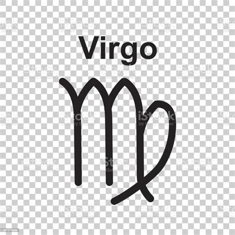 Virgo Zodiac Sign Flat Astrology Vector Illustration On White