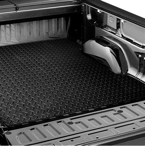 Blk Rubber Diamond Truck Bed Trunk Rug Floor Mat For 2007 2018 Tundra 5