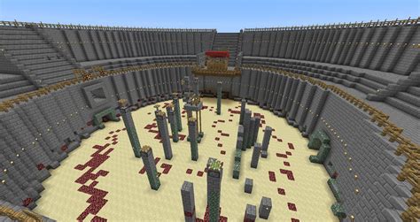 Crafted with a filled map (the source map), a book, and something sticky (slimeball or honey bottle). Inspirational Minecraft arena buildings ideas | Minecraft ...