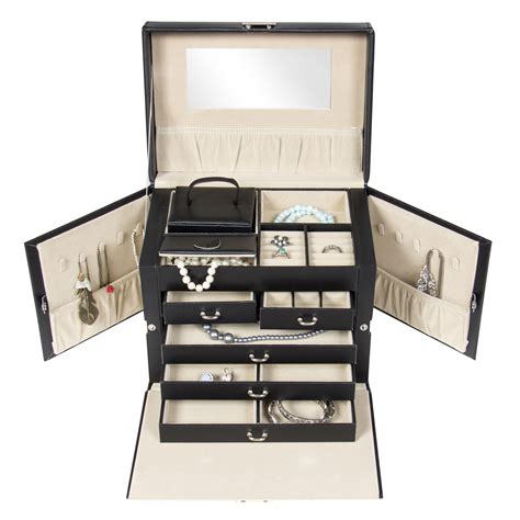 Best Choice Products Leather Jewelry Box Organizer Storage W Mini