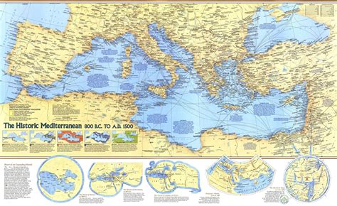 Historic Mediterranean Published 1982 National Geographic Mapworld
