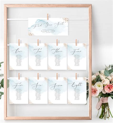 Baby Shower Seating Chart Small Cards Instant Download Editable Pdf