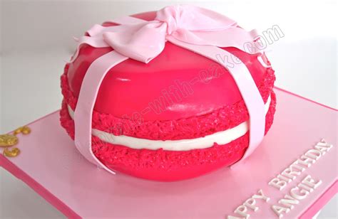 Celebrate With Cake Giant Macaron And Ribbon Cake