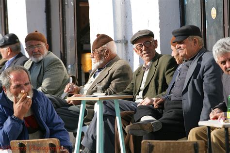 Turkish Men Drinking Tea And Smoking Photo Wp12141