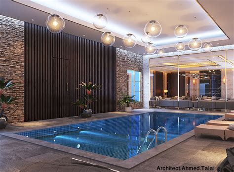 Kuwait Villa Interior On Behance Swimming Pool Tiles Swimming Pools
