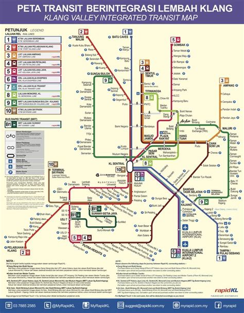 Please click to enlarge the map: Kuala Lumpur LRT Monorail map