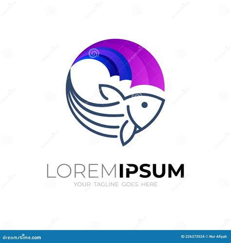 Abstract Fish Logo With Circle Icon Template Stock Vector