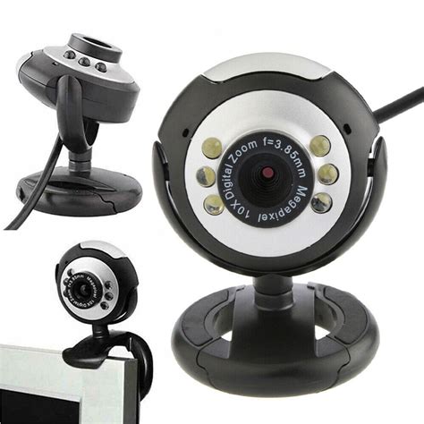 USB Webcam With LED Light Web Cam Digital Video Webcam With Mic Night Vision For Desktop