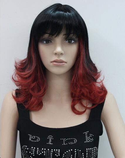 Hot Sell Party Hair Free Shipping Excellent Black Red Mixed Medium Curly Anti Alice