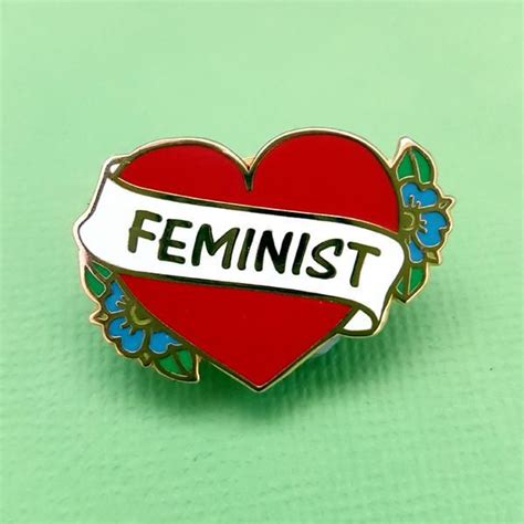 Feminist Heart Enamel Lapel Pin The Perfect Way To Express Your Love Of Feminism Made By Jubly