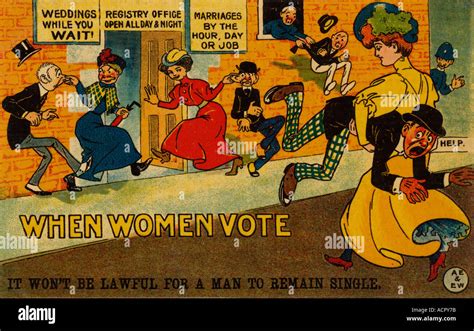 satirical british propaganda anti suffragette postcard card opposing women s suffrage when