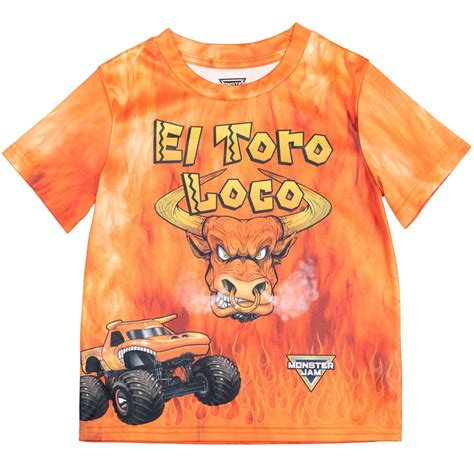 Monster Jam El Toro Loco Big Boys Graphic T Shirt Orange 18 20