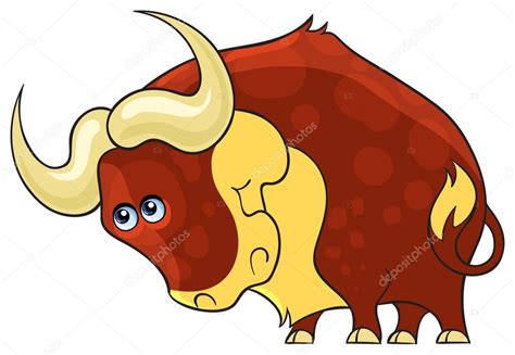 Ox Cute Cartoon Wild Animal Character — Stock Vector © Aura 29585563