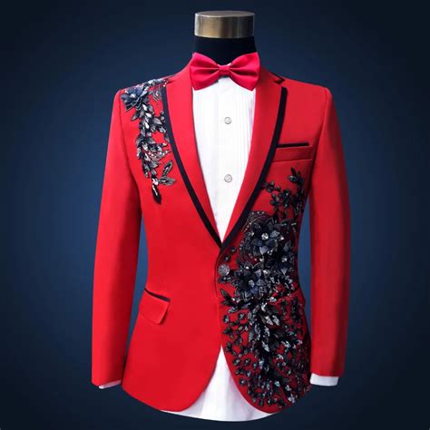 Buy Hot Plus Size Men Suits S 4xl Fashion Red Sequins