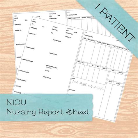 Nicu Nursing Report Sheet Template Etsy In 2022 Nicu Nurse