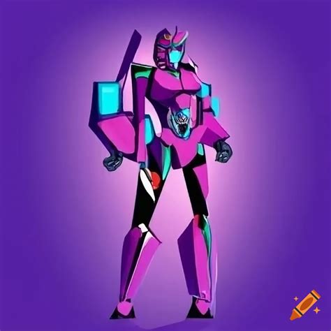 Purple And Blue Female Cartoon Transformer On Craiyon