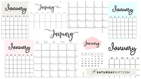 Available in easy to print pdf format. Cute (& Free!) Printable January 2021 Calendar | SaturdayGift