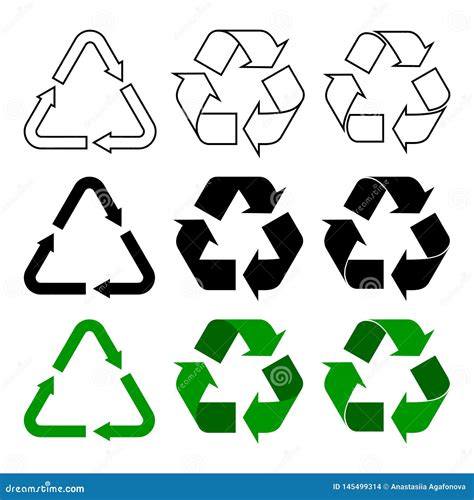 Recycle Reuse Reduce Arrows Sign Symbol Stock Vector Illustration