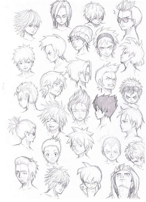 Male Hair Drawing Reference And Sketches For Artists Anime Boy Hair