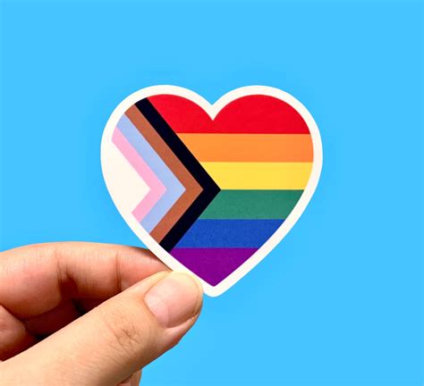 Inclusive Pride Flag Heart Pride Flag Stickers Inclusive Pride