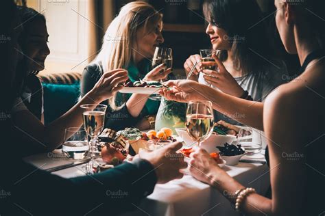 Dinner with friends | High-Quality Food Images ~ Creative Market