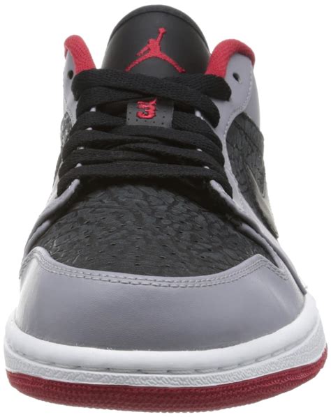 Nike Mens Air Jordan 1 Low Blackgym Redcement Grey Basketball Shoes 8