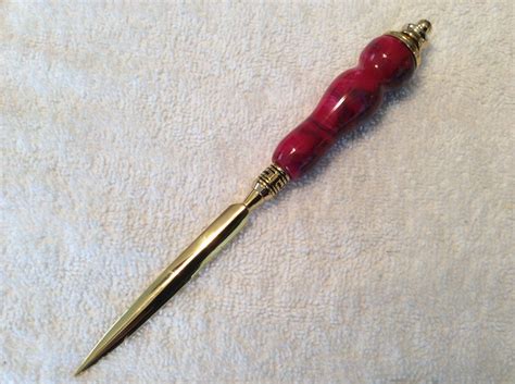 Fancy Letter Opener With Pink Swirl Hand Turned Handle Fancy Letters