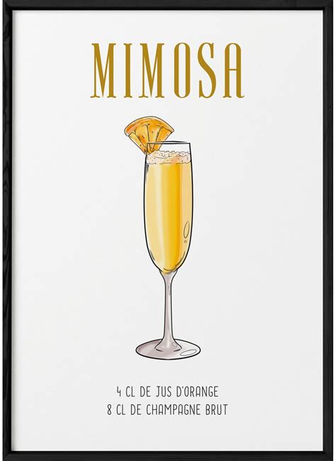 affiche cocktail mimosa affiches pour la cuisine l afficherie cocktail liqueur cocktail