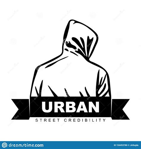 Man in Hoodie. Logo Design. Urban Design. Fight Club Stock Illustration