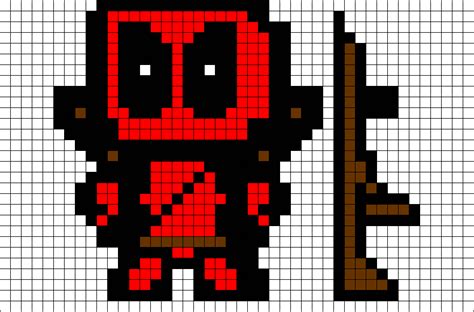 Deadpool Pixel Art Template 46555 De Pixeles De Deadpool Clipart