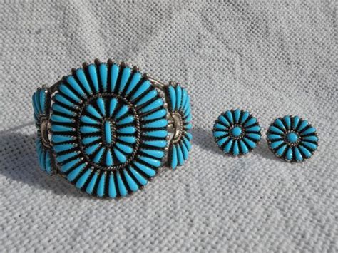 SIGNED F M BEGAY NAVAJO Sterling Silver Needlepoint Turquoise Etsy