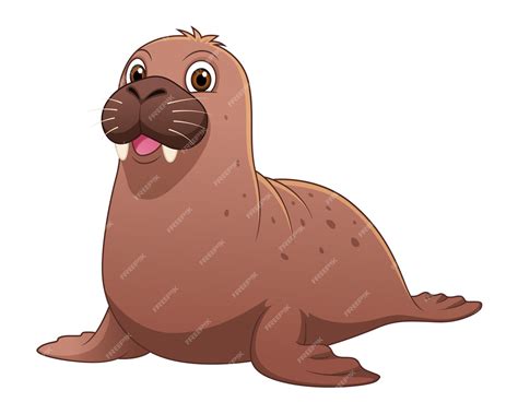 Premium Vector Little Walrus Cartoon Animal Illustration