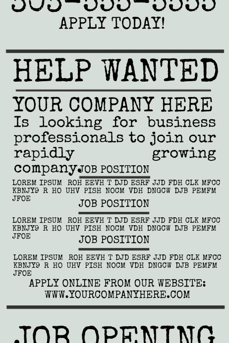 Copy Of Help Wanted Postermywall