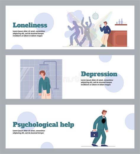 Loneliness Depression And Mental Health Awareness Posters Flat Vector