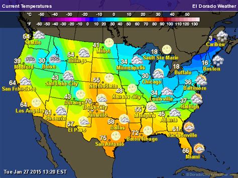 Current United States Temperature Observations And Readings Road Trip