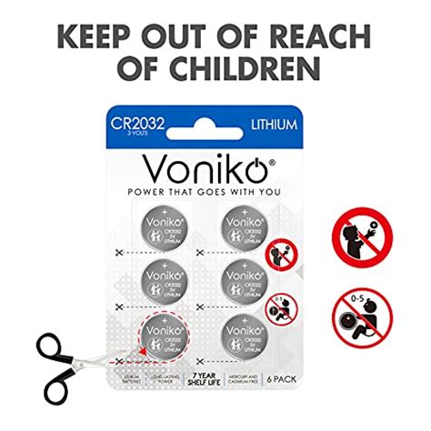 Voniko Volt Cr Battery Pack Lithium Batteries Button Battery Flat Years