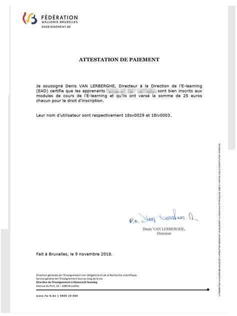 Certificat De Scolarité Déclaration à Lacadémie Modèle De Lettre