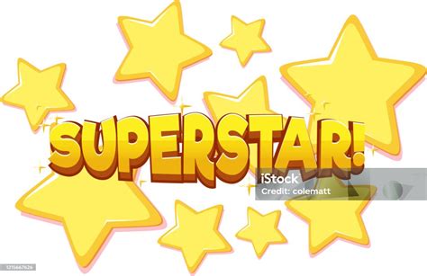 Font Design For Word Superstar On White Background Stock Illustration