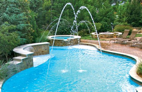 Pool deck jets are a very popular addition to swimming pools that add a lot of style. Swimming Pool Deck Jets Photos | Blue Haven Pools