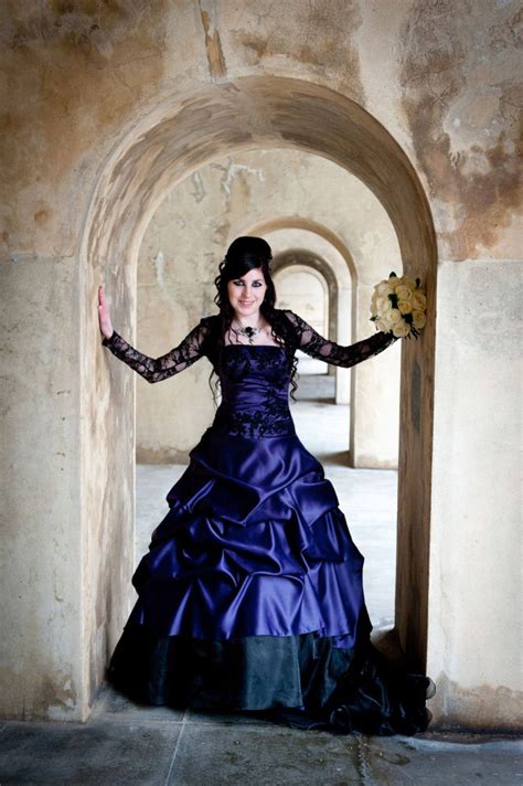 Purple Gothic Wedding Dress Offbeat Wedding Dress Etsy