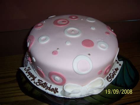 Pretty Pink Polka Dot Birthday Cake CakeCentral Com