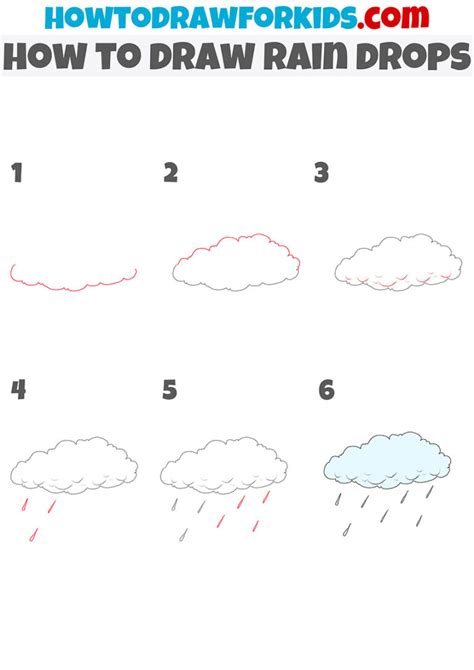 How To Draw Rain Easy Drawing Tutorial For Kids