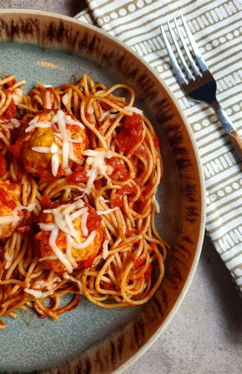 With extra chicken meatballs in my bowl. Chicken Parmesan Meatballs with Homemade Marinara | WW Recipes