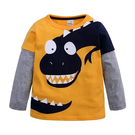 Kids T Shirts For Boys Cotton Animals Dinosaur Tops Spring Autumn