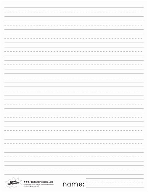 Free Printable Lined Paper Beautiful Printable Primary Lined Paper