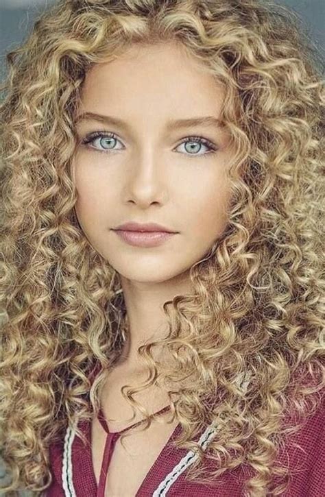 Curly hair is one of the most popular types of human hair extensions available on the market today. Cute curly blonde with pretty blue eyes | Beautiful hair ...