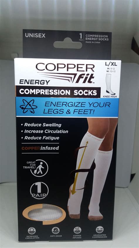 Copper Fit Compression Socks Size Chart
